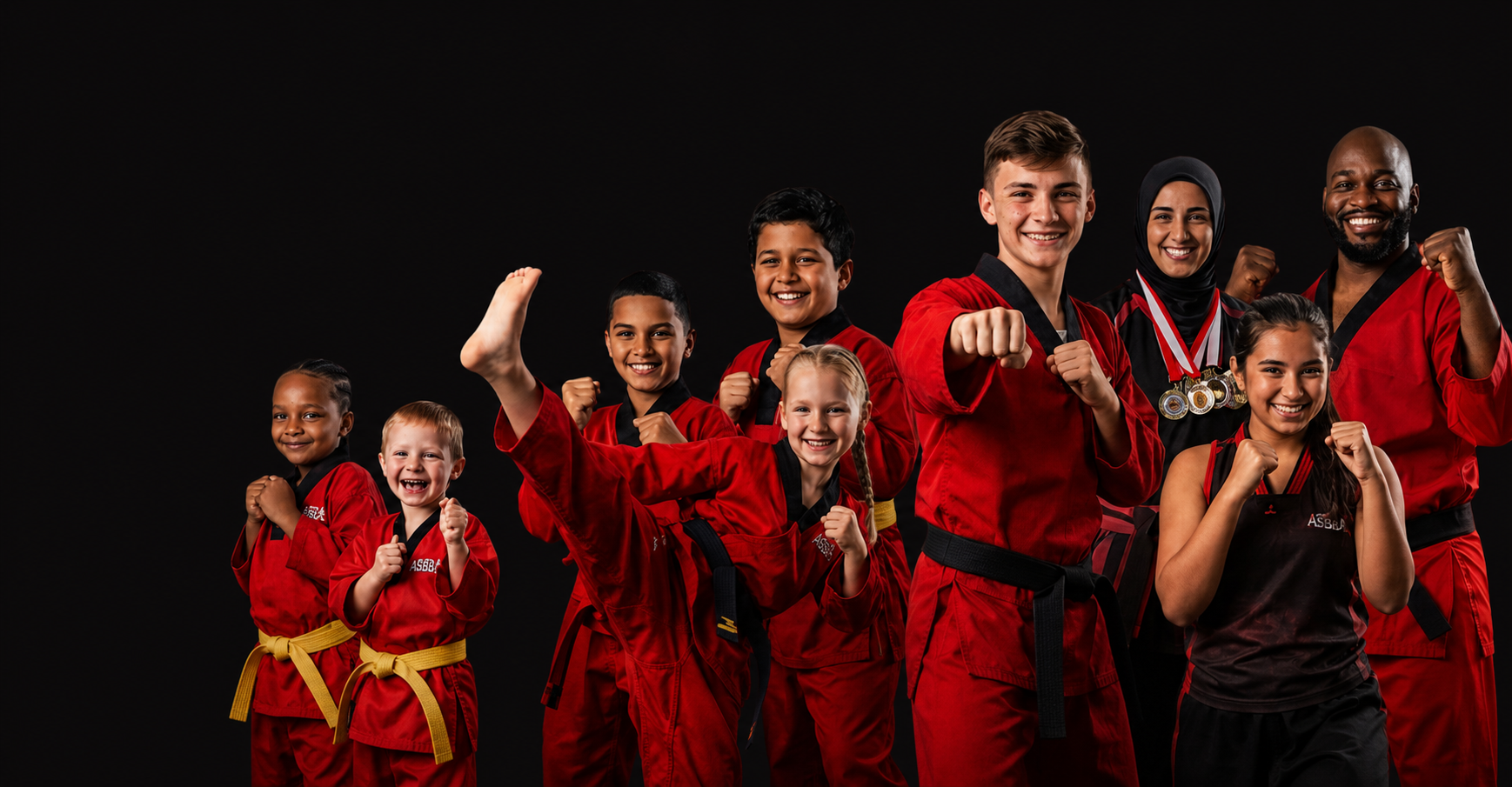 ASBBA Martial Arts students and instructors of all ages